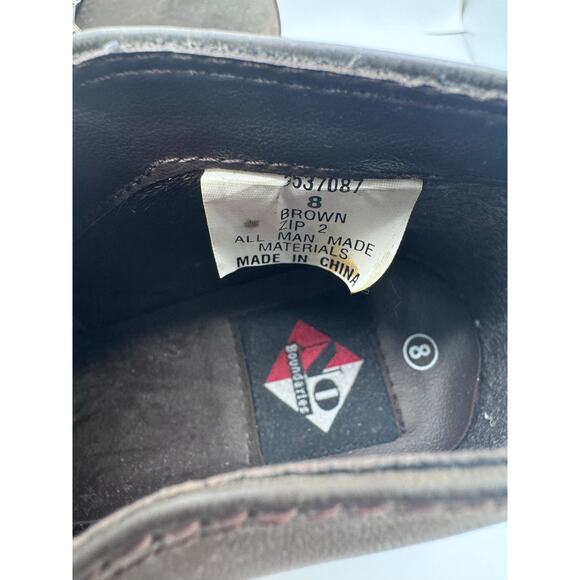 No Boundaries Y2K Brown Zip Front Chunky Heel Platform Ankle Boots Size 8 - Picture 3 of 7